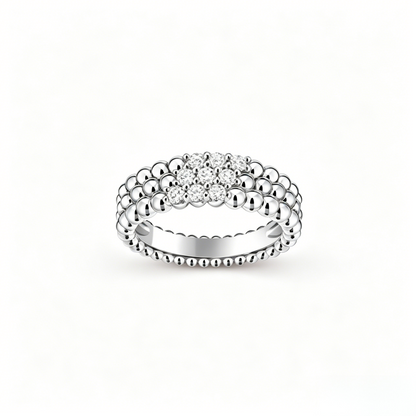 [LOXURA] THREE-ROW DIAMOND RING