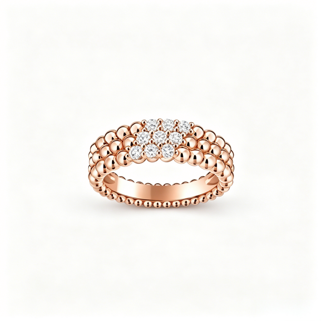 [LOXURA] THREE-ROW DIAMOND RING