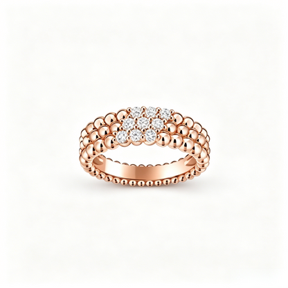 [LOXURA] THREE-ROW DIAMOND RING
