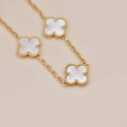 [LOXURA]CLOVER WHITE PEARL MOP 5 MOTIF BRACELET COLLECTION