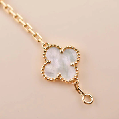 [LOXURA]CLOVER WHITE PEARL MOP 5 MOTIF BRACELET COLLECTION