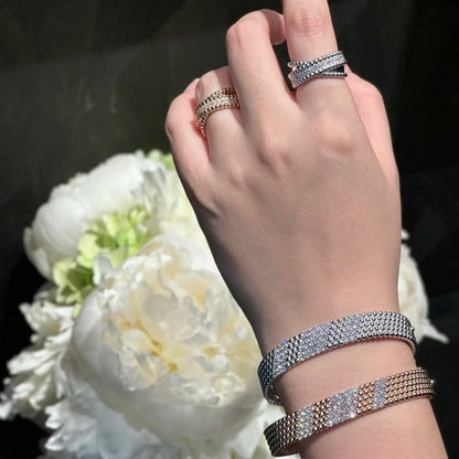 [LOXURA]  FIVE-ROW DIAMOND BRACELET