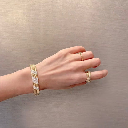 [LOXURA]  FIVE-ROW DIAMOND BRACELET