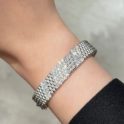 [LOXURA]  FIVE-ROW DIAMOND BRACELET