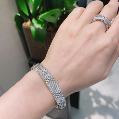 [LOXURA]  FIVE-ROW DIAMOND BRACELET