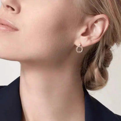 [LOXURA]TRINITY ON DIAMOND  EARRINGS