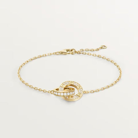 [LOXURA]LOVE DOUBLE RING FULL DIAMOND BRACELET