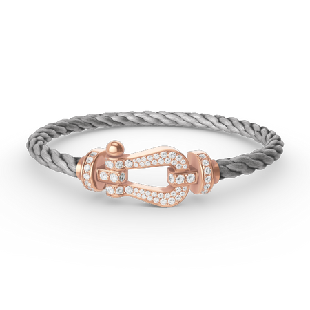[LOXURA]FORCE LARGE HORSESHOE FULL DIAMOND BRACELET ROSE GOLD