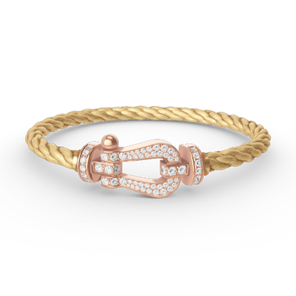 [LOXURA]FORCE LARGE HORSESHOE FULL DIAMOND BRACELET ROSE GOLD