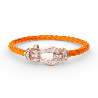 [LOXURA]FORCE LARGE HORSESHOE FULL DIAMOND BRACELET ROSE GOLD