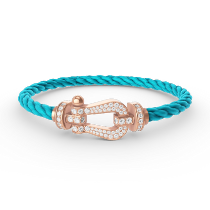 [LOXURA]FORCE LARGE HORSESHOE FULL DIAMOND BRACELET ROSE GOLD