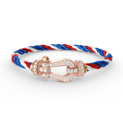 [LOXURA]FORCE LARGE HORSESHOE FULL DIAMOND BRACELET ROSE GOLD
