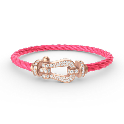 [LOXURA]FORCE LARGE HORSESHOE FULL DIAMOND BRACELET ROSE GOLD