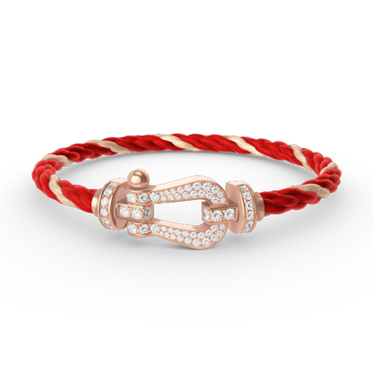 [LOXURA]FORCE LARGE HORSESHOE FULL DIAMOND BRACELET ROSE GOLD