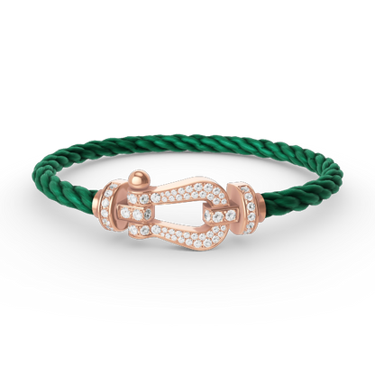 [LOXURA]FORCE LARGE HORSESHOE FULL DIAMOND BRACELET ROSE GOLD