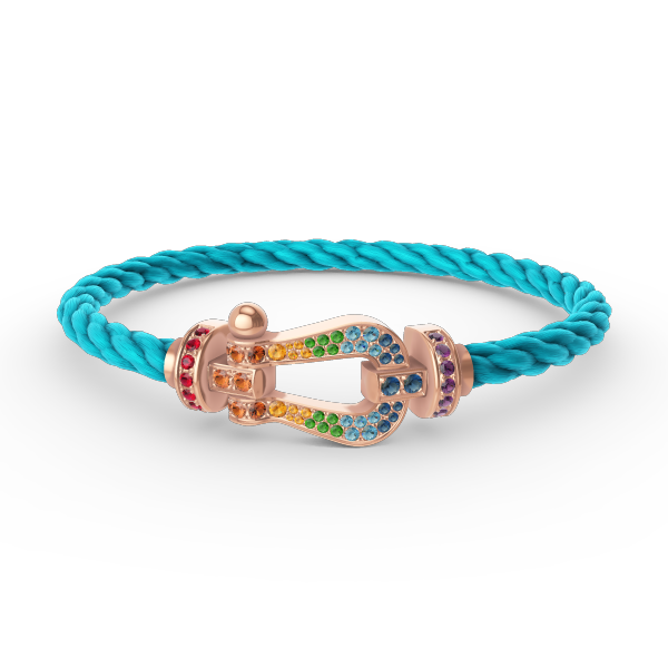 [LOXURA]FORCE LARGE HORSESHOE  COLORED DIAMOND BRACELET ROSE GOLD