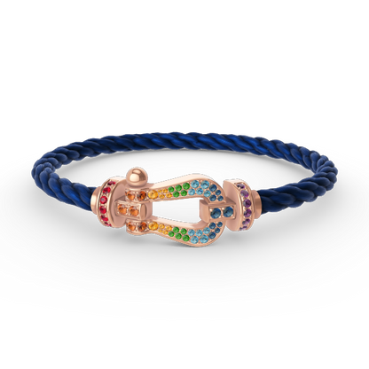 [LOXURA]FORCE LARGE HORSESHOE  COLORED DIAMOND BRACELET ROSE GOLD