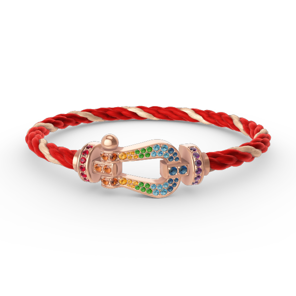 [LOXURA]FORCE LARGE HORSESHOE  COLORED DIAMOND BRACELET ROSE GOLD
