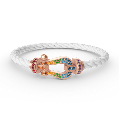 [LOXURA]FORCE LARGE HORSESHOE  COLORED DIAMOND BRACELET ROSE GOLD