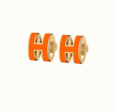 [LOXURA]MINI POP H EARRINGS ORANGE
