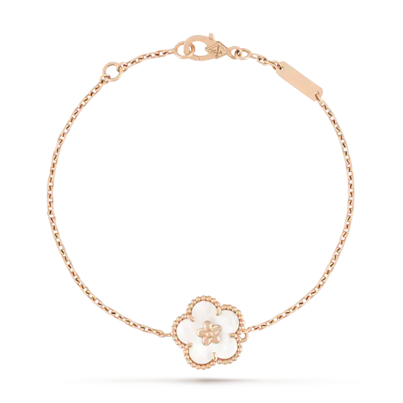[LOXURA]LUCKY WHITE MOP PLUM BLOSSOM  BRACELET