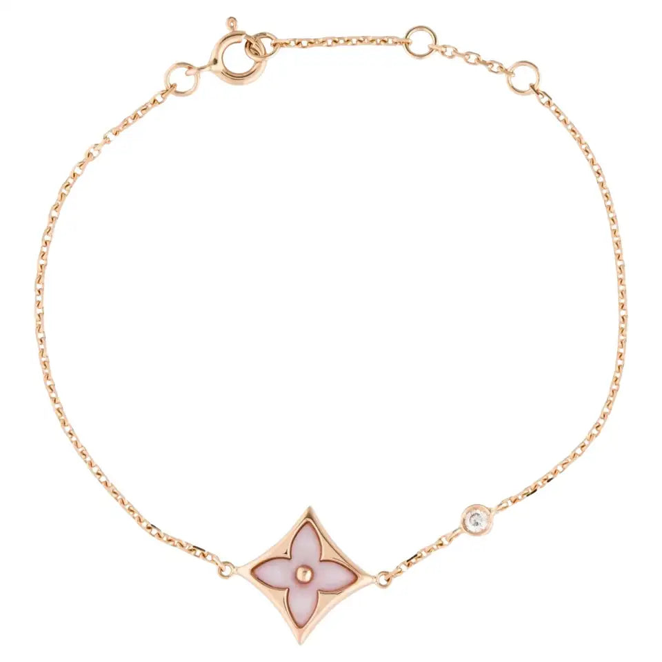 [LOXURA]STAR 1 DIAMOND PINK GOLD BRACELET