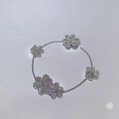 [LOXURA]FRIVOLE SILVER 5 FLOWERS BRACELET
