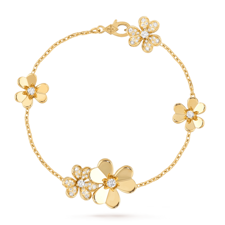 [LOXURA]FRIVOLE GOLD 5 FLOWERS BRACELET