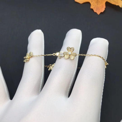 [LOXURA]FRIVOLE GOLD 5 FLOWERS BRACELET