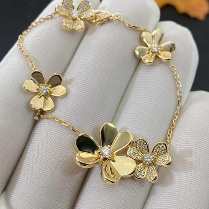 [LOXURA]FRIVOLE GOLD 5 FLOWERS BRACELET