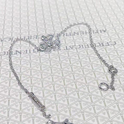 [LOXURA]FRIVOLE SILVER FLOWER DIAMOND BRACELET