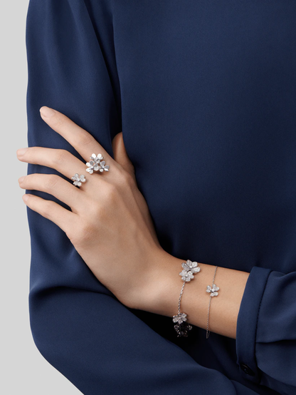 [LOXURA]FRIVOLE SILVER FLOWER DIAMOND BRACELET