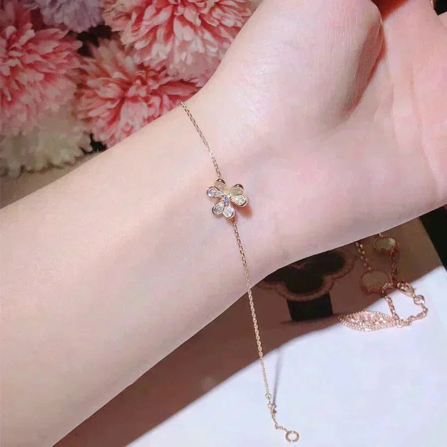 [LOXURA]FRIVOLE GOLD FLOWER DIAMOND BRACELET