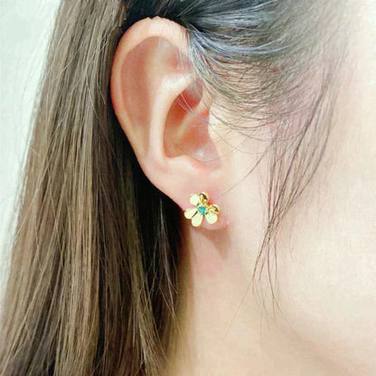 [LOXURA]FRIVOLE  FLOWER MALACHITE EARRINGS