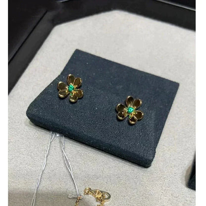 [LOXURA]FRIVOLE  FLOWER MALACHITE EARRINGS