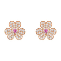 [LOXURA]FRIVOLE PINK GOLD FLOWER DIAMOND EARRINGS