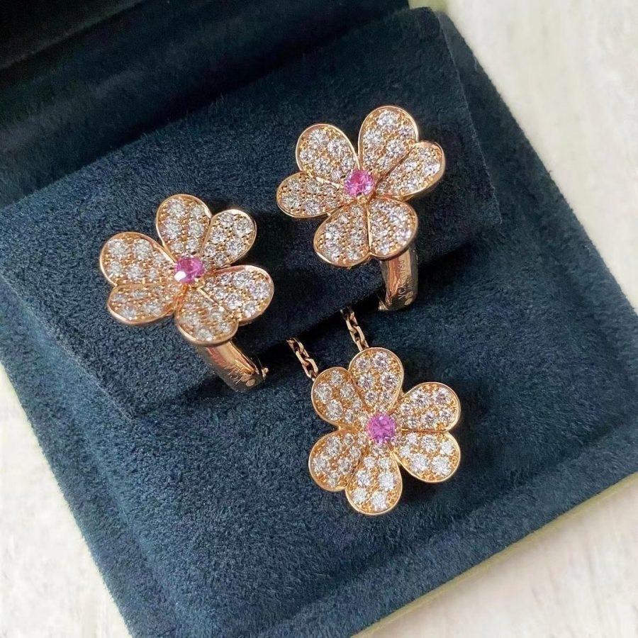 [LOXURA]FRIVOLE ROSE GOLD FLOWER DIAMOND NECKLACE