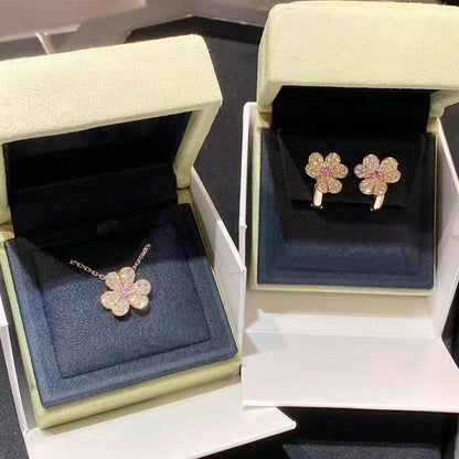 [LOXURA]FRIVOLE PINK GOLD FLOWER DIAMOND EARRINGS