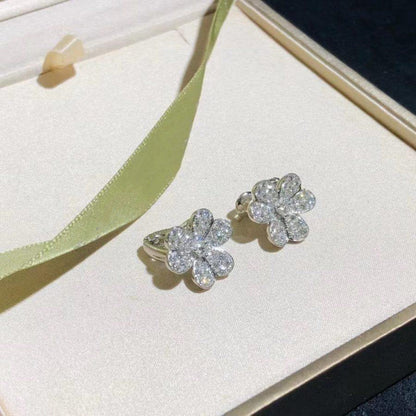 [LOXURA]FRIVOLE SILVER FLOWER DIAMOND EARRINGS