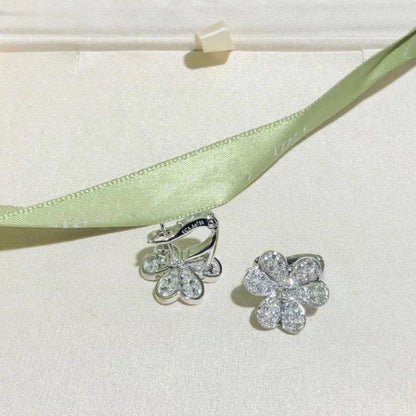 [LOXURA]FRIVOLE SILVER FLOWER DIAMOND EARRINGS