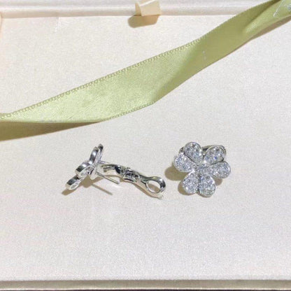 [LOXURA]FRIVOLE SILVER FLOWER DIAMOND EARRINGS