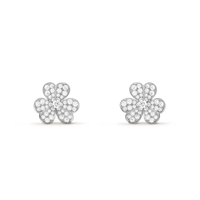[LOXURA]FRIVOLE SILVER FLOWER DIAMOND EARRINGS