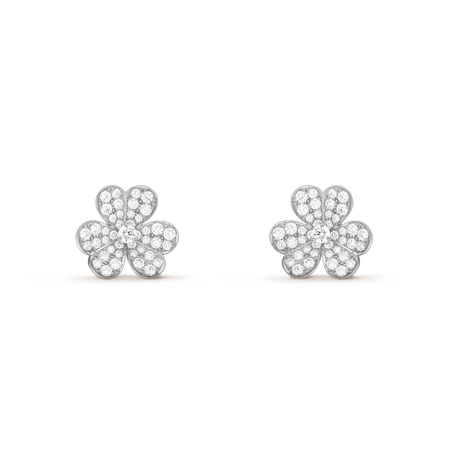 [LOXURA]FRIVOLE SILVER FLOWER DIAMOND EARRINGS