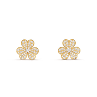 [LOXURA]FRIVOLE GOLD FLOWER DIAMOND EARRINGS