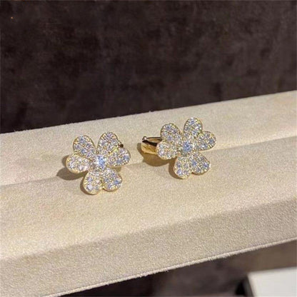 [LOXURA]FRIVOLE GOLD FLOWER DIAMOND EARRINGS