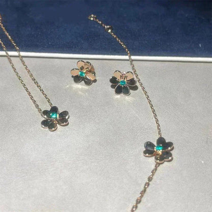 [LOXURA]FRIVOLE  FLOWER MALACHITE EARRINGS