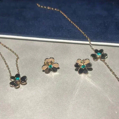 [LOXURA]FRIVOLE  FLOWER MALACHITE EARRINGS