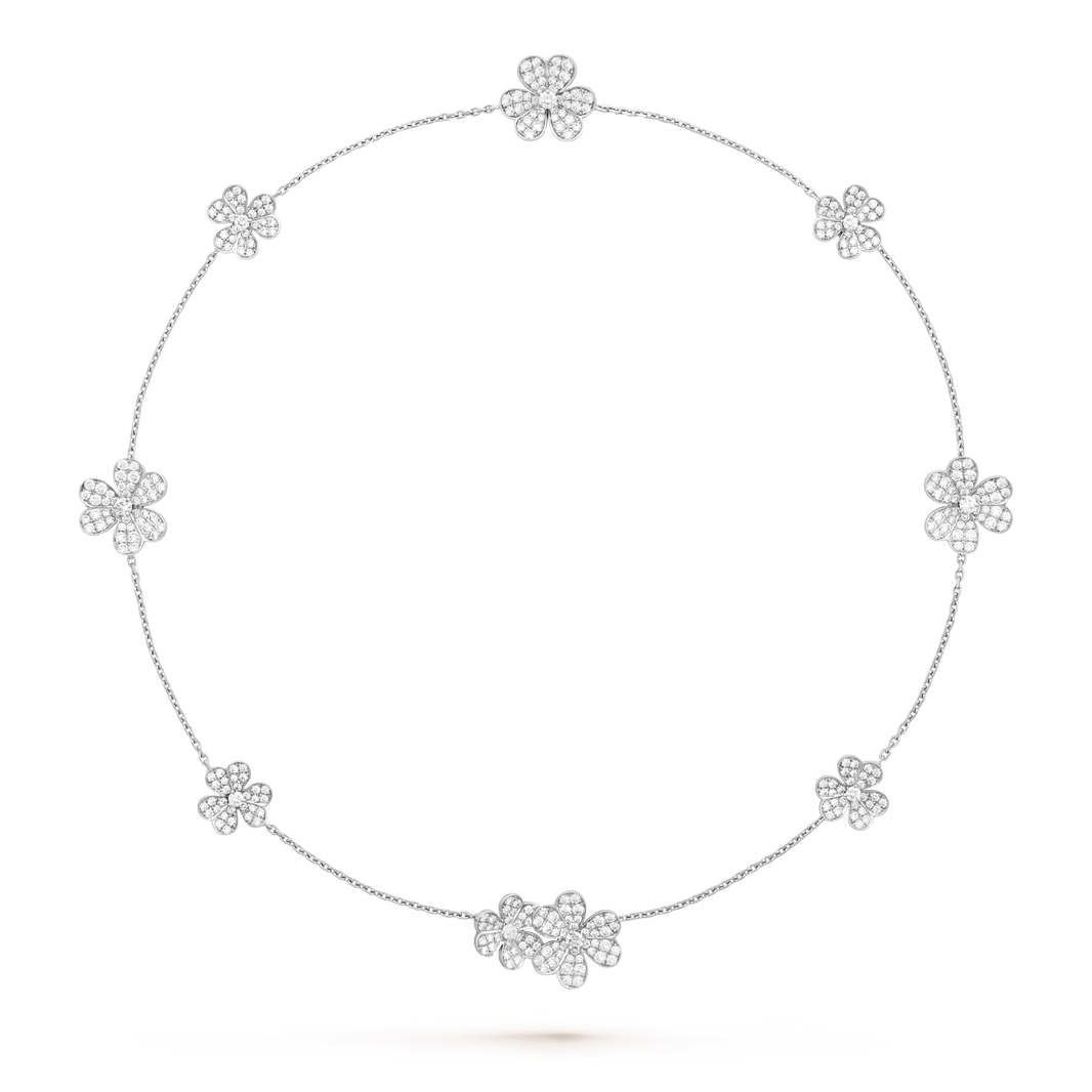 [LOXURA]FRIVOLE SILVER 9 FLOWERS NECKLACE