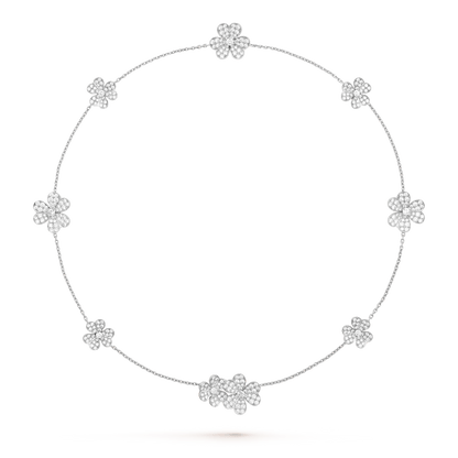 [LOXURA]FRIVOLE SILVER 9 FLOWERS NECKLACE