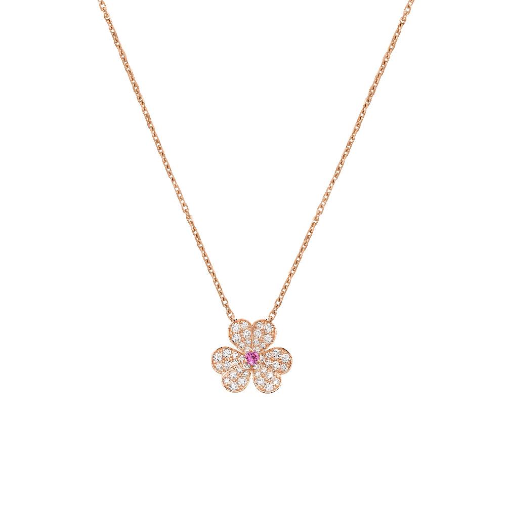 [LOXURA]FRIVOLE ROSE GOLD FLOWER DIAMOND NECKLACE